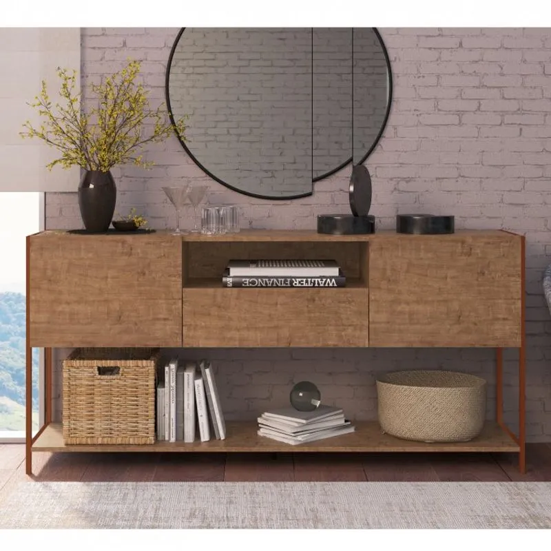 Balcão Buffet 2 Portas 1 Gaveta Industrial Artesano Vermont/Cobre