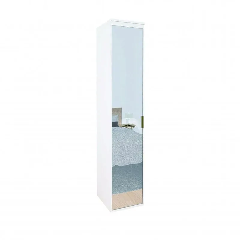 Módulo Closet 1 Porta com Espelho 1 Cabideiro Belmax Branco