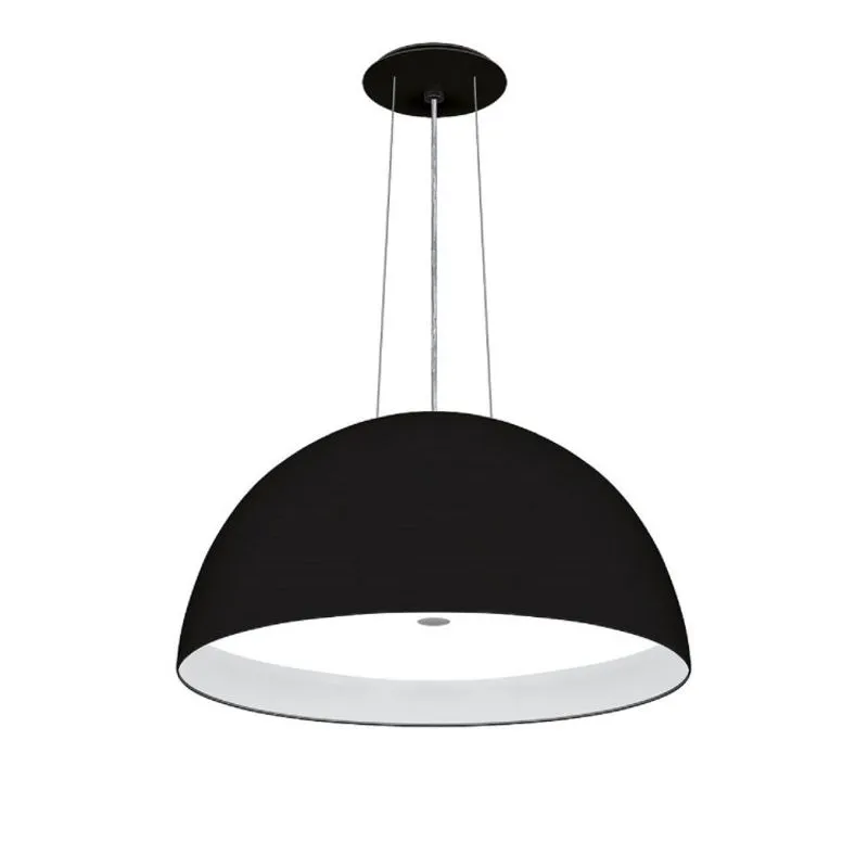 Pendente Milão com difusor e 3 fios Conti Iluminação Preto Fosco