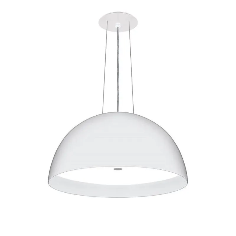 Pendente Milão com difusor e 3 fios Conti Iluminação Branco Brilho