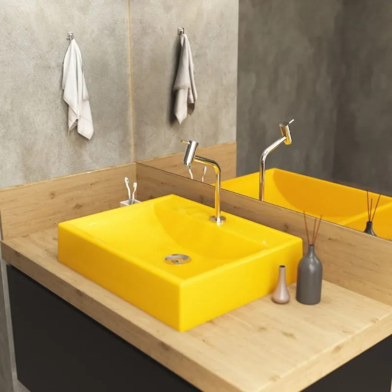 Kit Cuba Rt49 Com Torneira Pratika 1060 Metal E Válvula Click 1 Polegada B E Sifão Cromado E Flexível Compace Amarelo