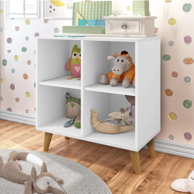 Estante Infantil Organizadora 4 Nichos J&A Móveis Branco