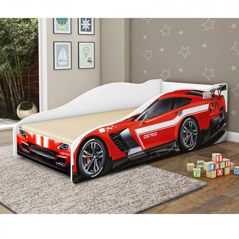 Cama Carro Juvenil Speed Potente Móveis Vermelho