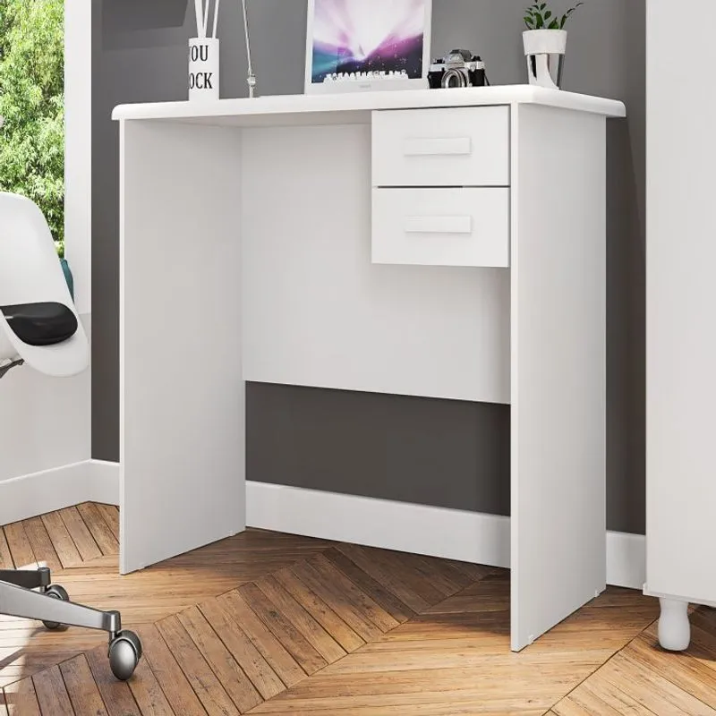 Escrivaninha com 2 Gavetas Potenza Plus Móveis Lanza Branco