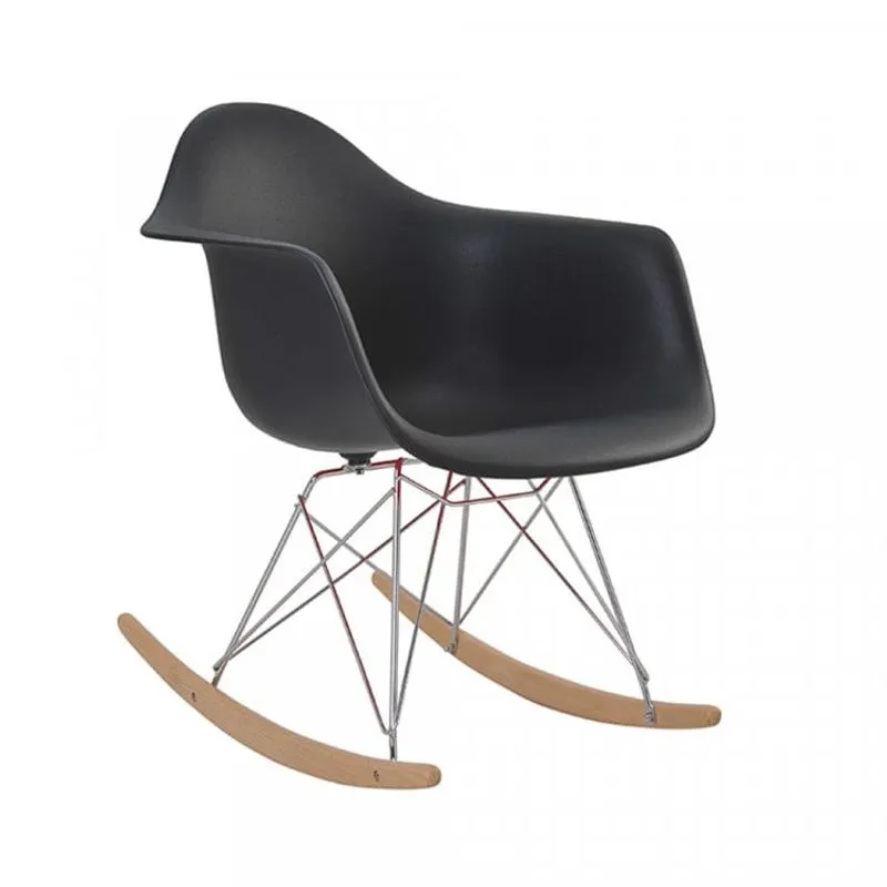 Cadeira Com Braço E Base Balanço Eiffel Rivatti Móveis Preto
