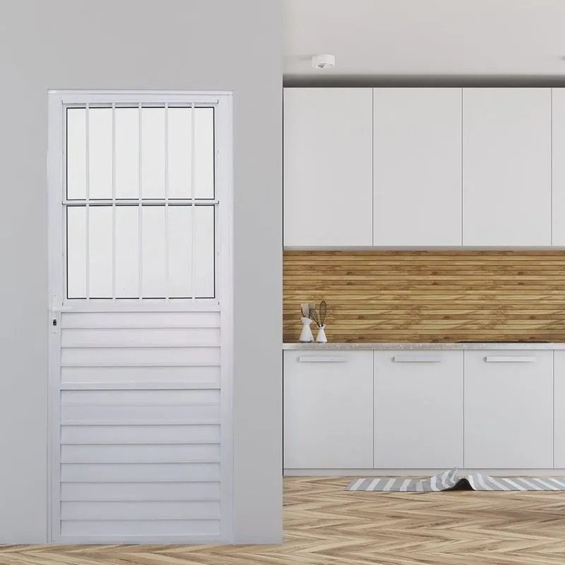 Porta de Alumínio Social 210x86cm Fortline Atlântica Branco