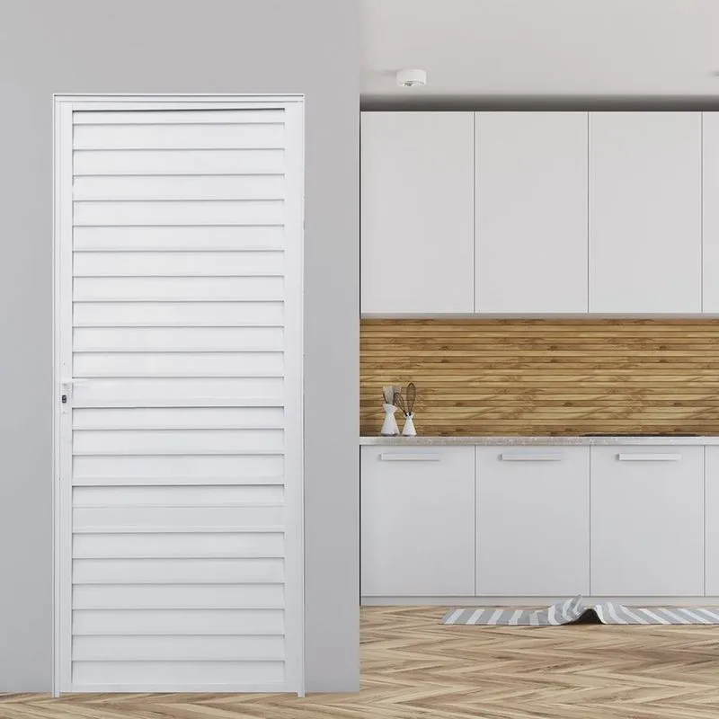 Porta de Alumínio Palheta 210x66cm Fortline Atlântica Branco