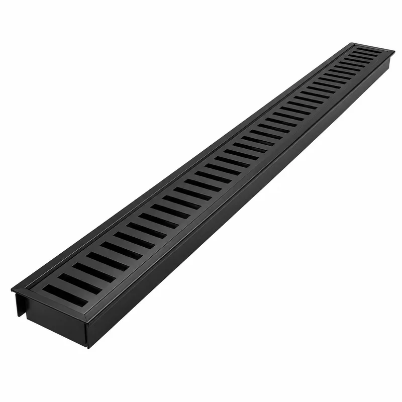 Conjunto Grelha E Porta-grelha De Alumínio Preto 10 X 100 Centímetros Lgmais Lgmais