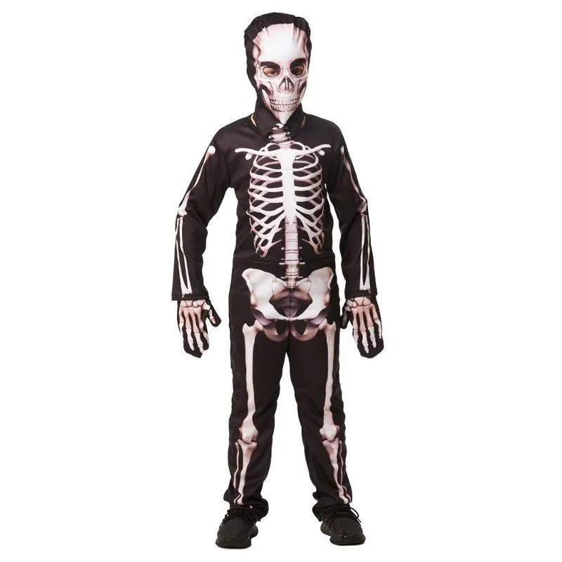 Fantasia Halloween Esqueleto Longo Infantil Tamanho P