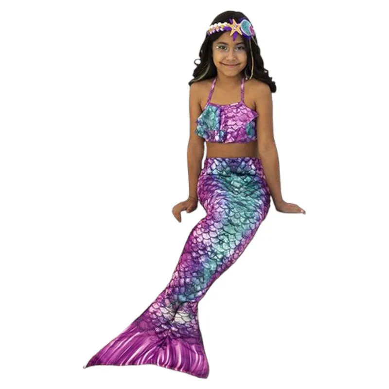 Fantasia Sereia Infantil Ariel Yara Aniversário Fundo Do Mar Festa Folclore Bloquinho Carnaval Dia Das Crianças