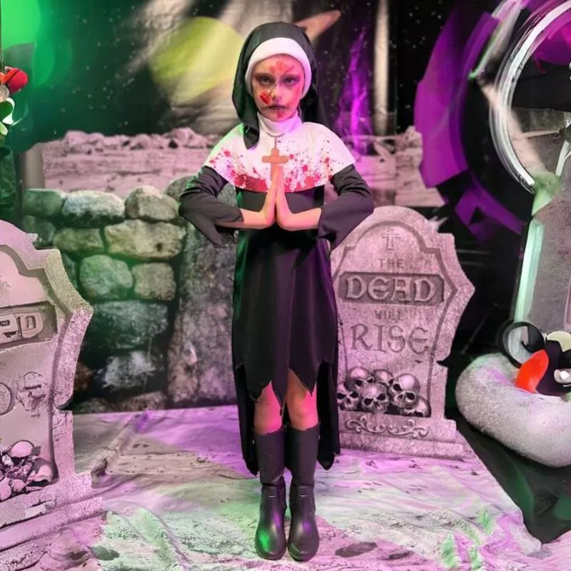 Fantasia Halloween Freira Infantil M