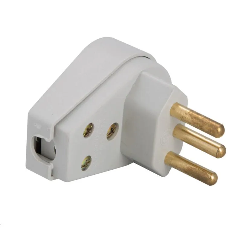 Plugue Angular 2P+T 20A/250V Branco - Tramontina