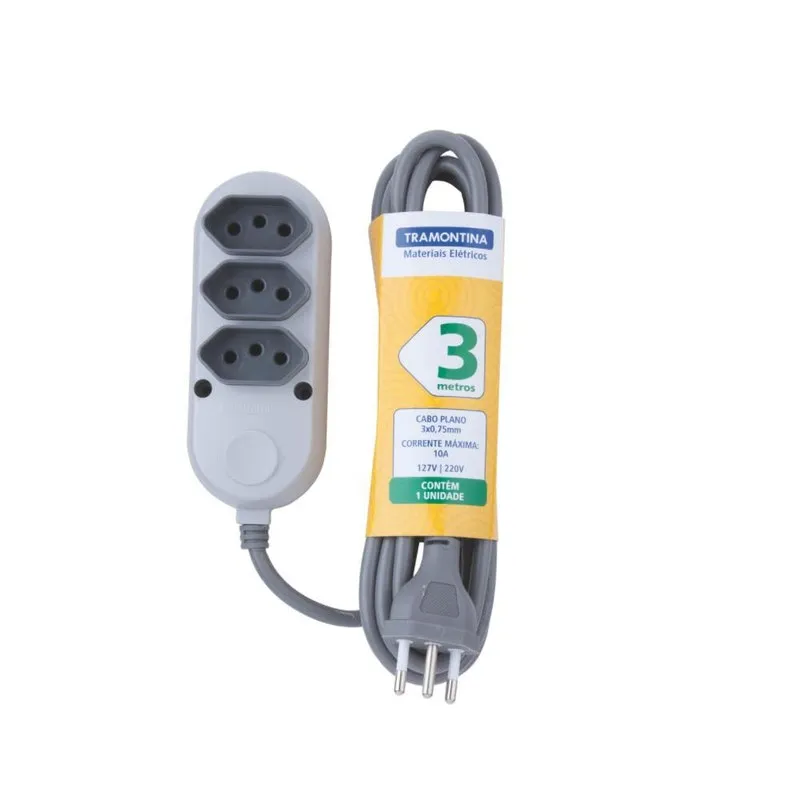 Extensão Elétrica Régua 3 Tomadas 2p+t Bivolt 3m Tramontina