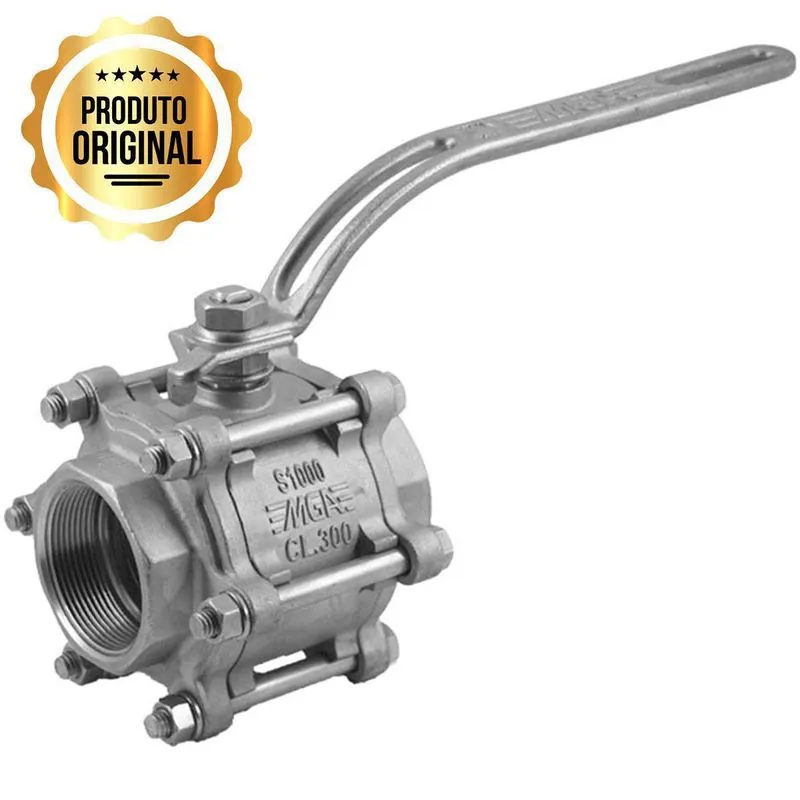 Valvula Esfera Tripartida 1/2 Npt Serie 1000 Inox 304 - Mga