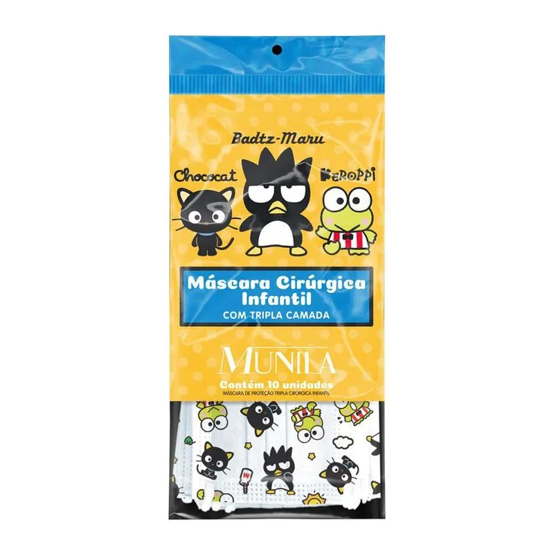Mascara Munila Tripla Infantil Turminha Hello Kitty 10un