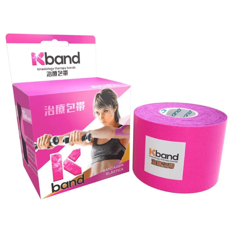 BANDAGEM ELASTICA ADESIVA KBAND ROSA 5CM X 5M R:KB-004