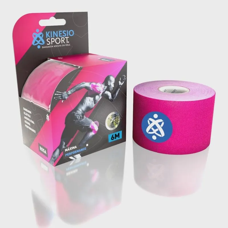 Bandagem elástica adesiva kinesio sport rosa
