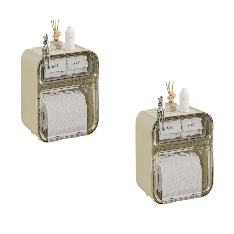 Kit 2 Und Suporte Papel Higiênico Acrílico Banheiro Premium