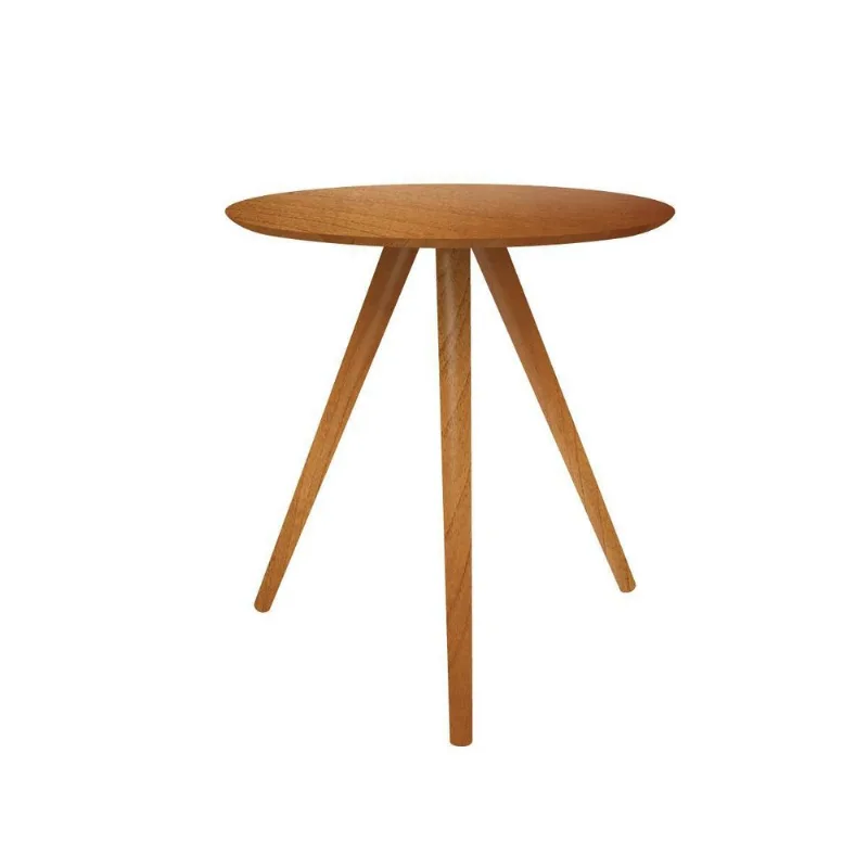 Mesa Lateral Tripé De Madeira 50 Cm - Mel