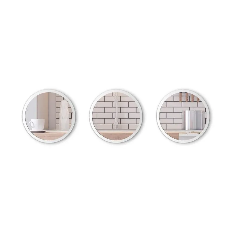 Kit 3 Espelhos Para Sala 40x40cm - Branco
