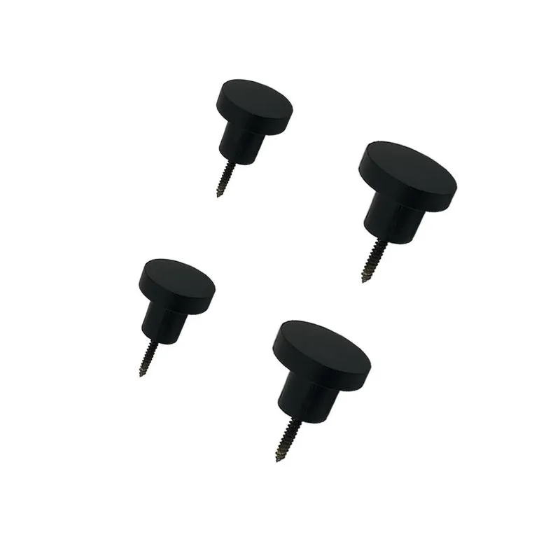 4 Ganchos De Madeira Para Pendurar Roupas 5cm E 3 Cm - Preto