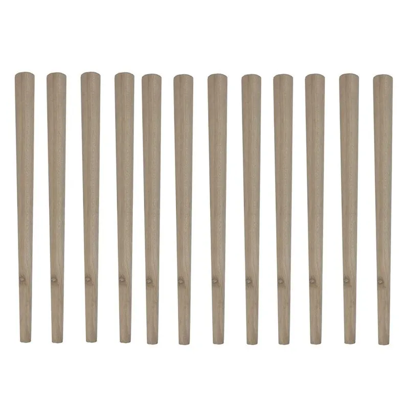 Kit 12 Pés Palito Cru Madeira Para Mesas Conjunto Retrô 60cm