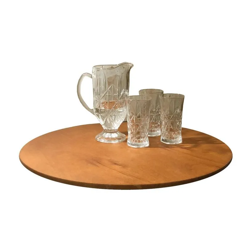 Tampo De Mesa Redondo Bistrô Laminado 80 Cm - Mel