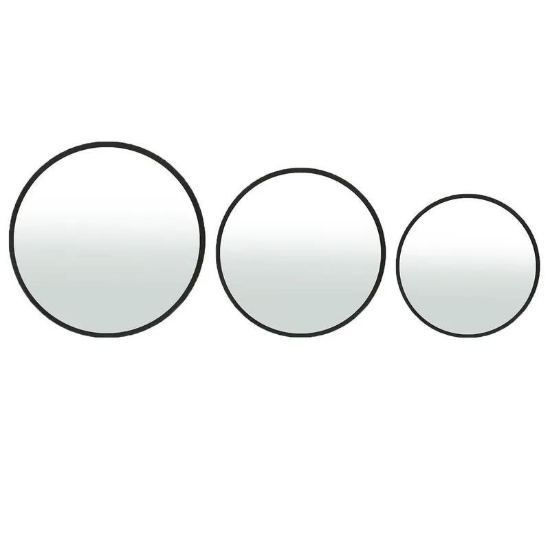 Kit 3 Espelhos Para Sala Minimalista 50x60x70 - Preto