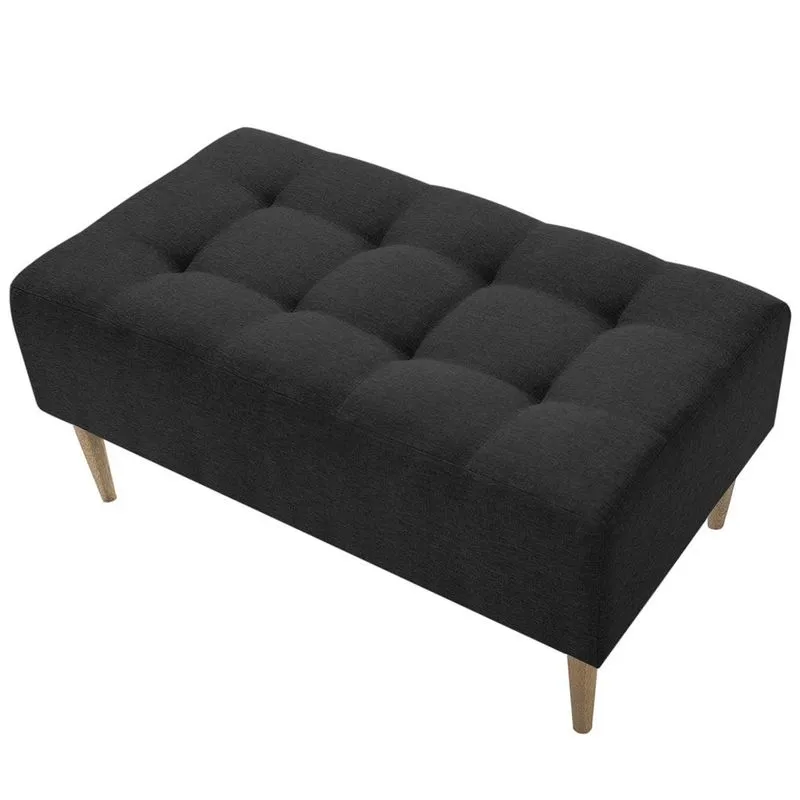 Mini Recamier Duque Descanso Para Pés - Linho Preto