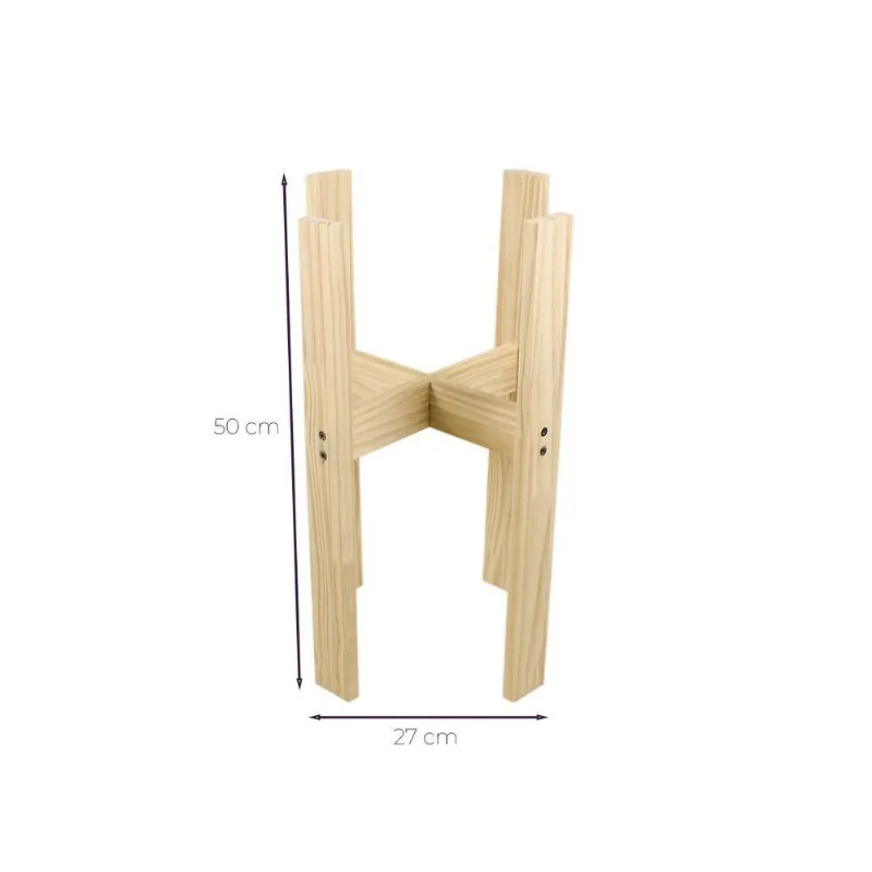 Suporte De Madeira Pinus Para Vasos De Plantas - 27x50