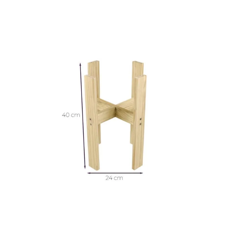 Suporte De Madeira Pinus Para Vasos De Plantas - 24x40