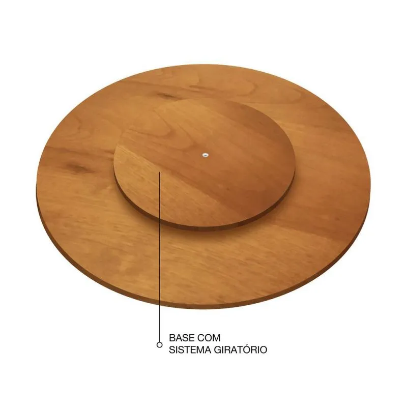 Prato Giratório Mdf 60x60cm - Resistente - Base Giratória