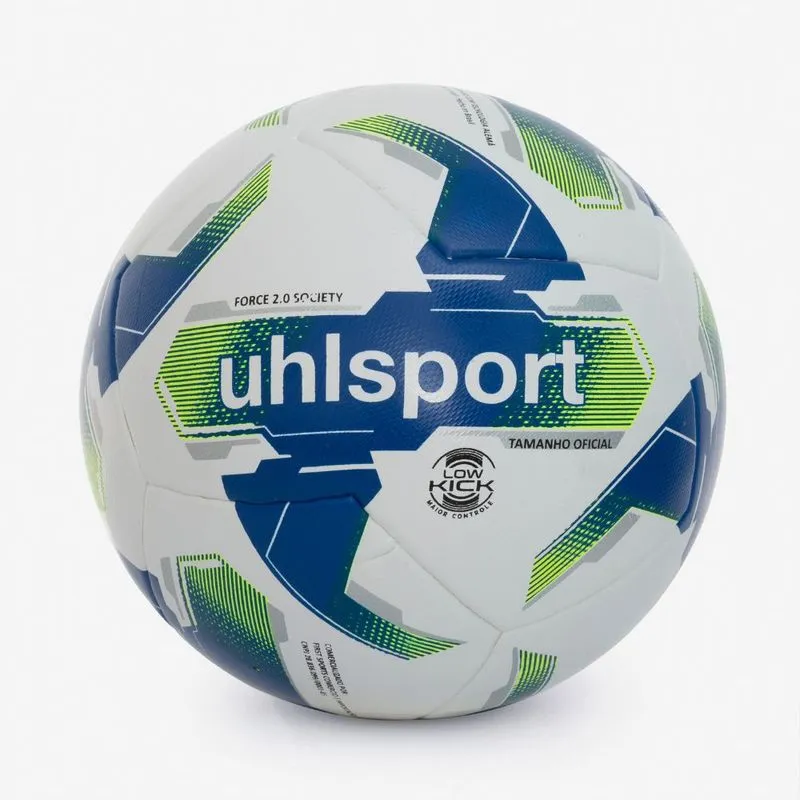 Bola De Futebol Society uhlsport Force 2.0 - Branco e Azul Cor:Branco;Tamanho:5