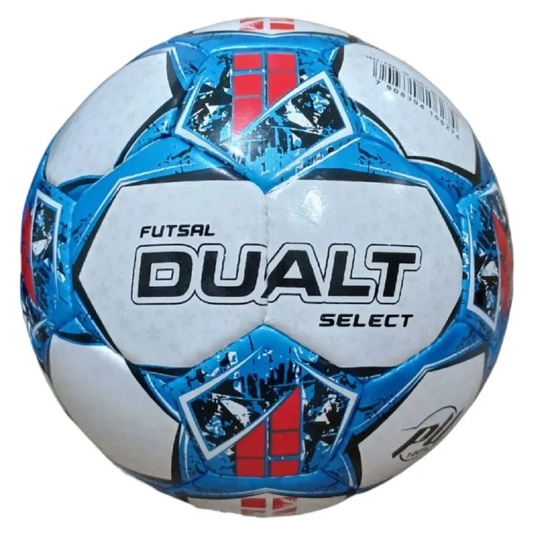 Bola Futsal Oficial Dualt Select Costurado - Cor: Azul/branco/vermelho