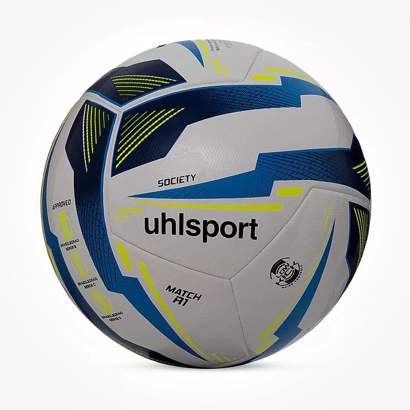 Bola de Futebol Society Uhlsport Match R1 Branco e Azul - Branco - Único