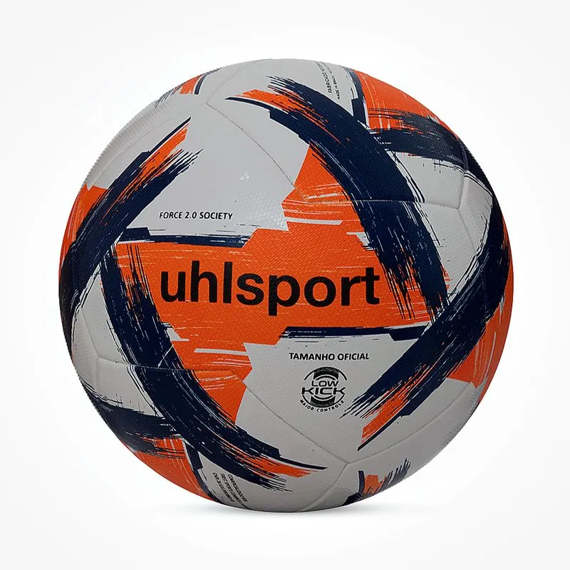 Bola de Society uhlsport Force 2.0 - Branco/Azul/Laranja Cor:Branco;Tamanho:5