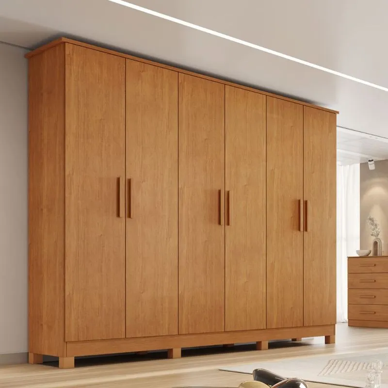 Guarda Roupa Casal 6 Portas com Pés em MDF Nina Bianchi