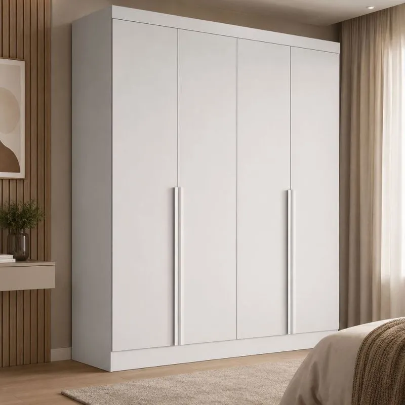 Guarda Roupa Casal 4 Portas Em MDF Alvorada Bianchi