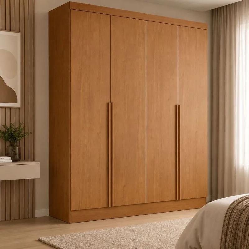 Guarda Roupa Casal 4 Portas Em MDF Alvorada Bianchi