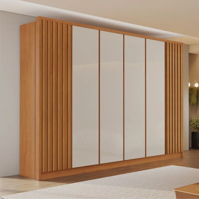 Guarda Roupa Casal Ripado 6 Portas Em MDF Zurich Bianchi
