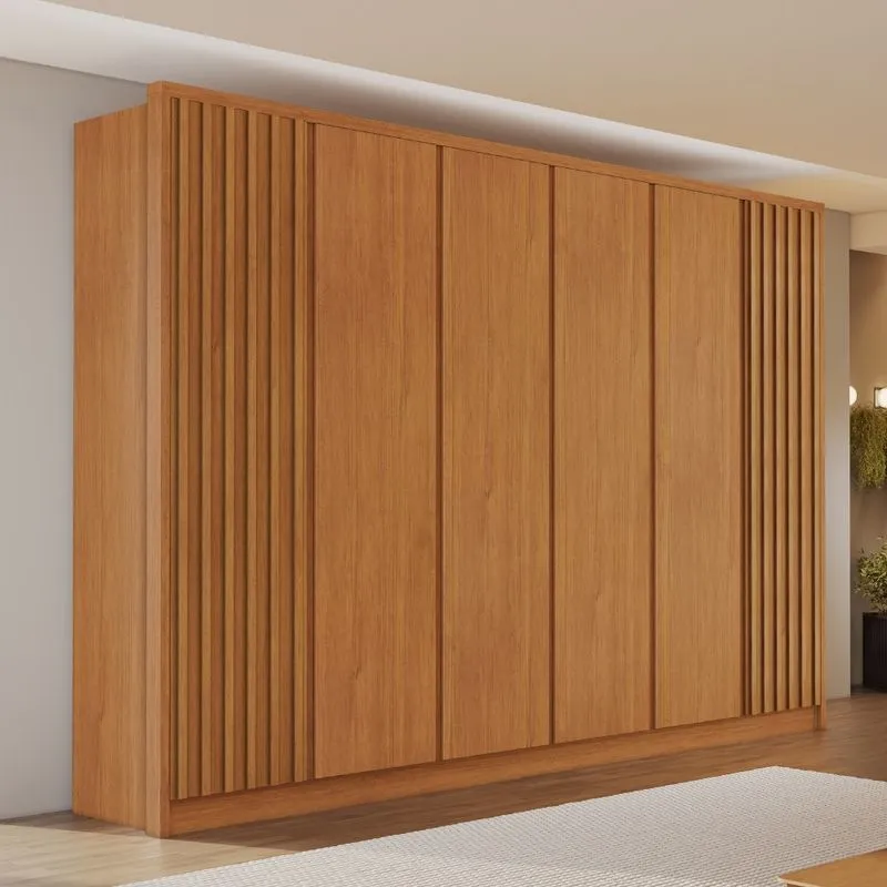 Guarda Roupa Casal Ripado 6 Portas Em MDF Zurich Bianchi