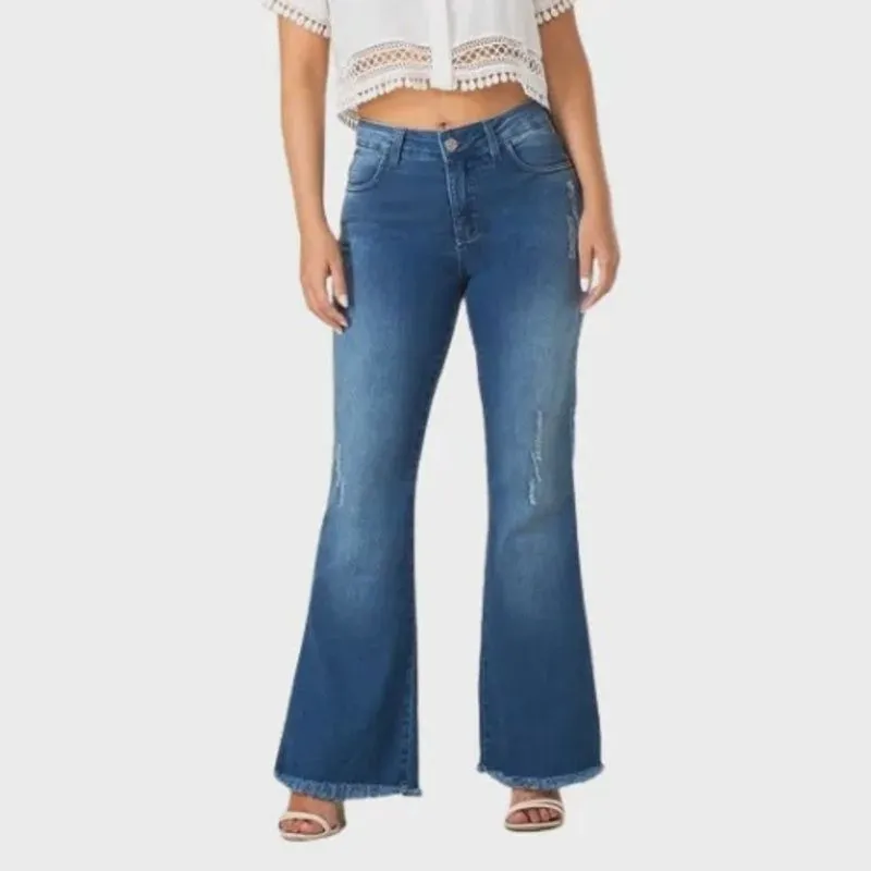 Calça Feminino Petit Flare Estatura Baixa 3152 - Cris Jeans