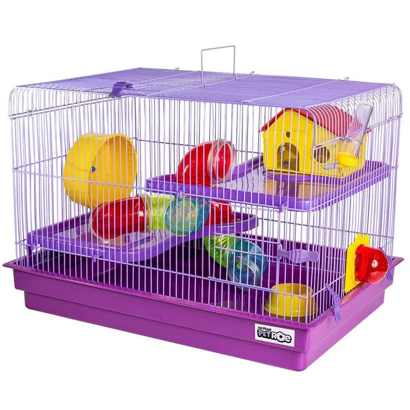 Gaiola Hamster Coelho Big Space Completa 2 Andares Lilas