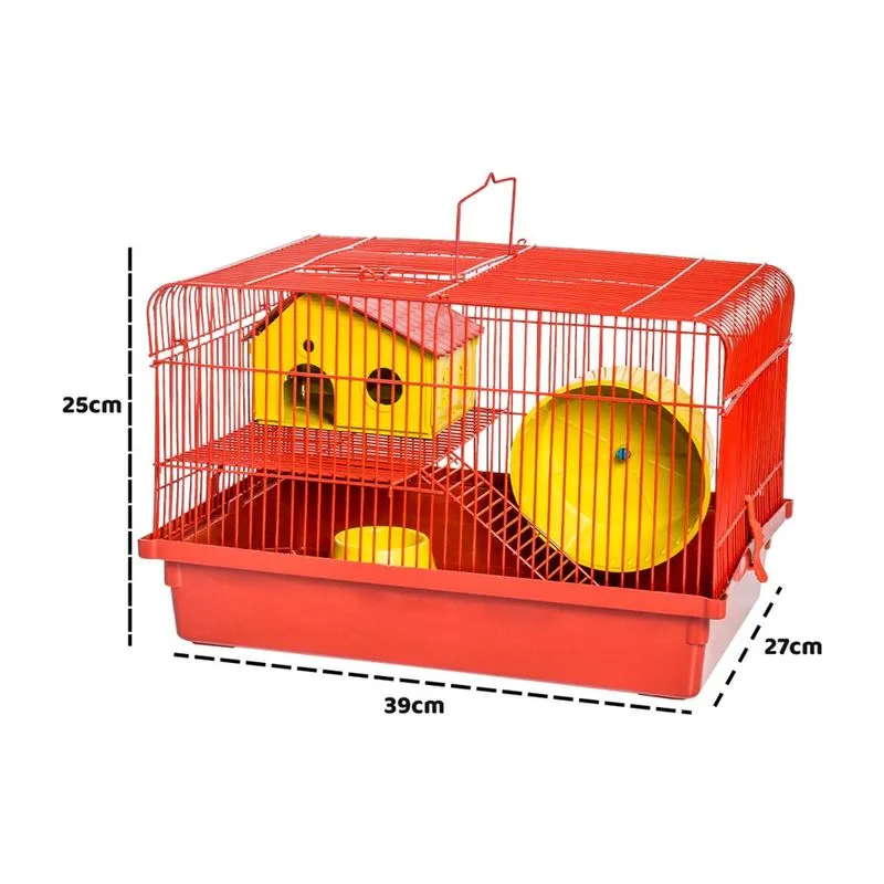 Gaiola p/ Hamster 2 Andares Teto Aramado Horizontal JelPlast