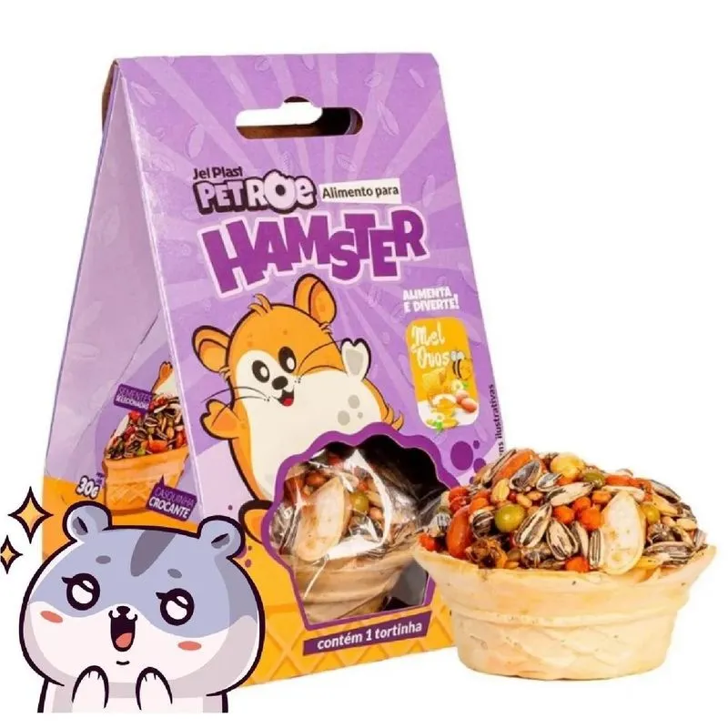 Tortinha Comida Ração Para Hamster Chinês Panda Sirio 30g