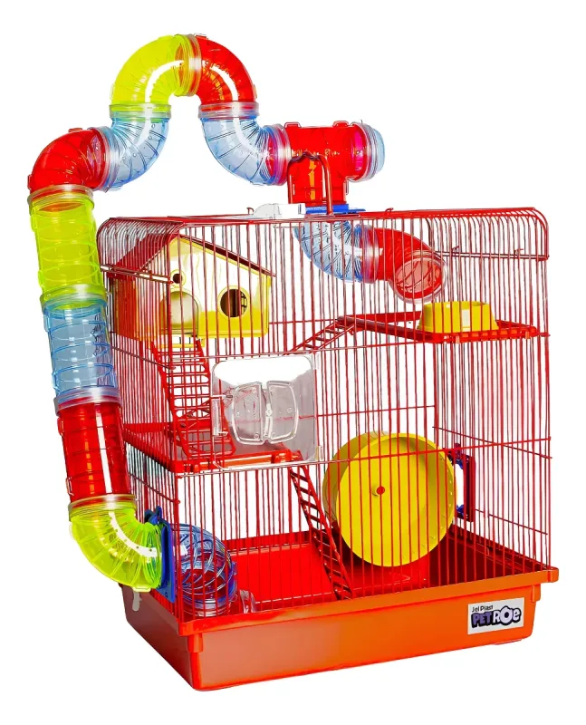 Gaiola Tubo Super Luxo 3 Andares Vermelha Vermelho