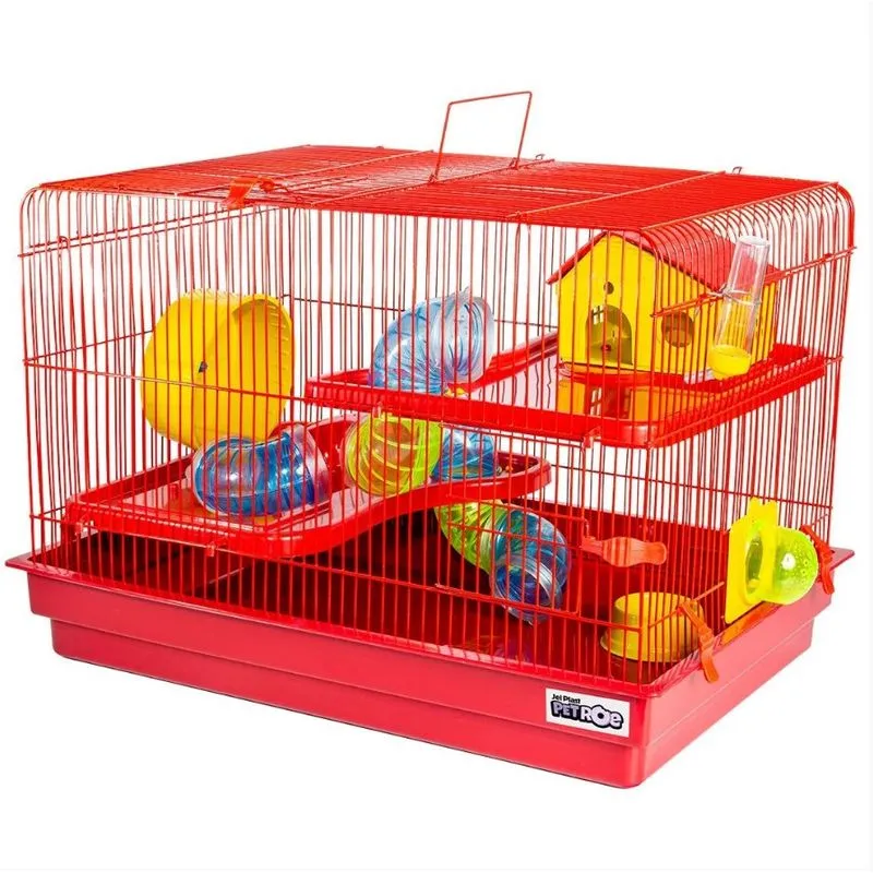 Gaiola Para Hamster Cor Vermelhas Big Space Jel Plast Pet Roe