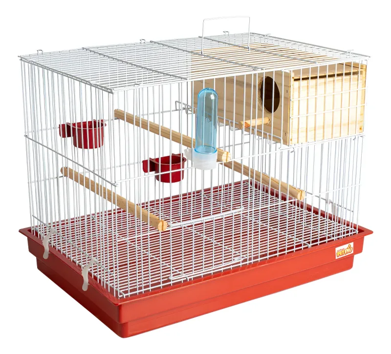 Gaiola Criadeira Calopsita Madeira Jel Plast Branco/vermelho Branco/vermelho