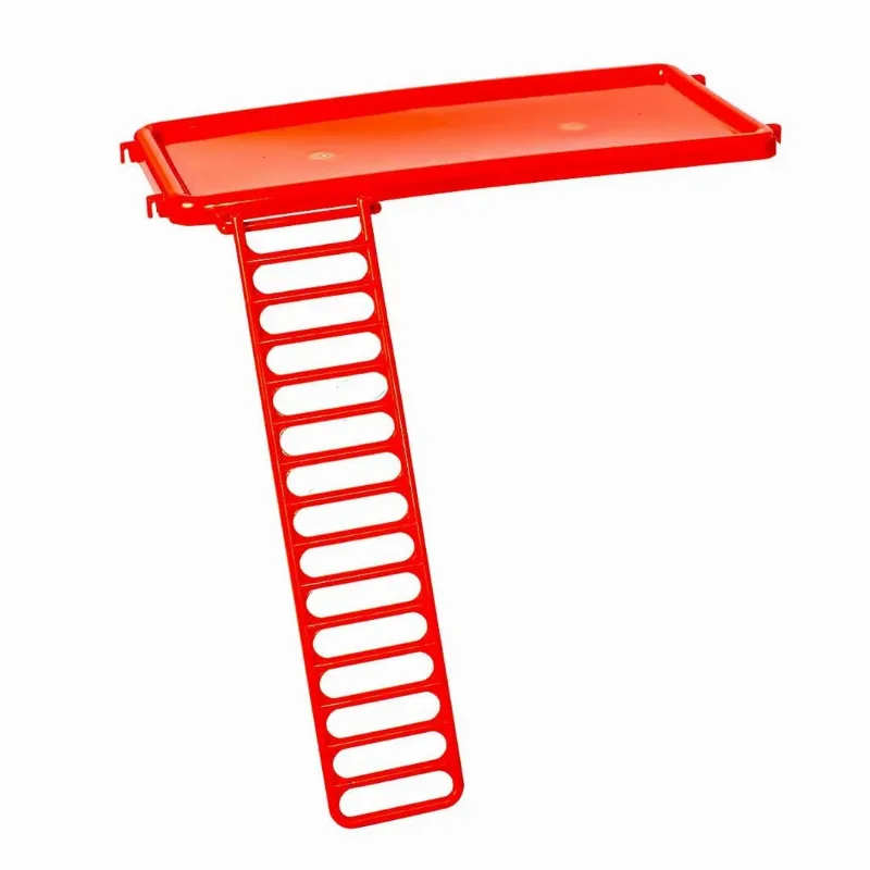 Andar De Plástico Com Escada Pet Roe Vermelho Jel Plast