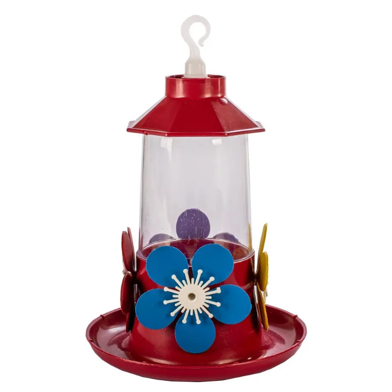 Bebedouro Para Beija Flor Luxo Com Bandeja 250ml Cores Mistas 6 Unidades Pet Piu Jel Plast